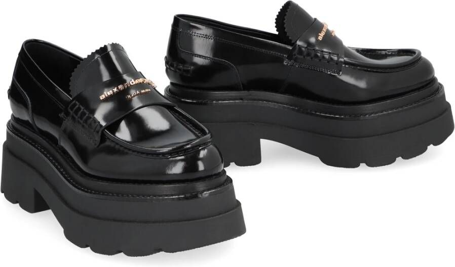 alexander wang Leren Loafers Amandel Teen Platform Black Dames