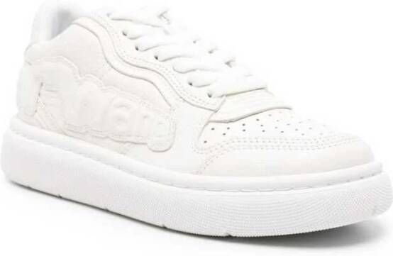 alexander wang Witte Leren Sneaker met Geperforeerde Neus White Heren