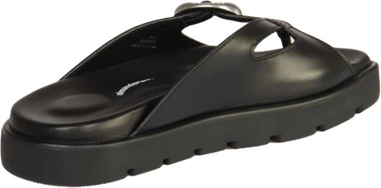 alexander wang Zwarte Dome Flatform Sandalen Black Dames