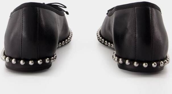 alexander wang Zwarte leren ballerina met ballchain detail Black Dames