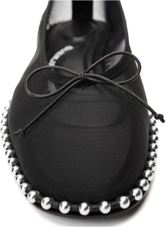 alexander wang Zwarte Leren Boogdetail Studschoenen Black Dames