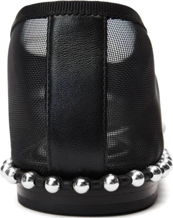 alexander wang Zwarte Leren Boogdetail Studschoenen Black Dames