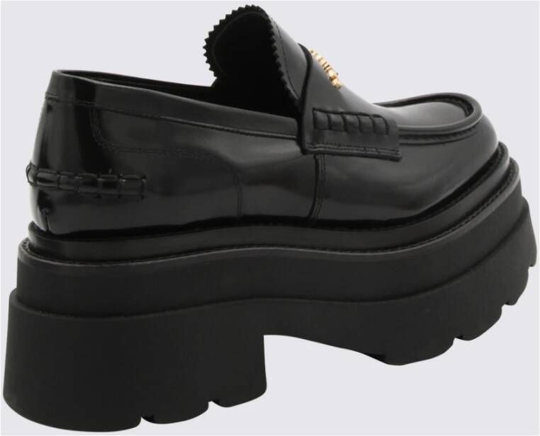 alexander wang Zwarte Leren Platte Loafers Black Dames