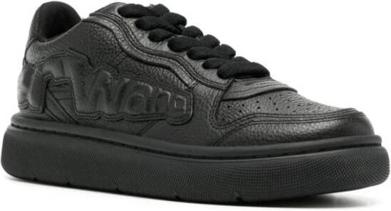 alexander wang Zwarte leren sneaker met geperforeerde neus Black Heren