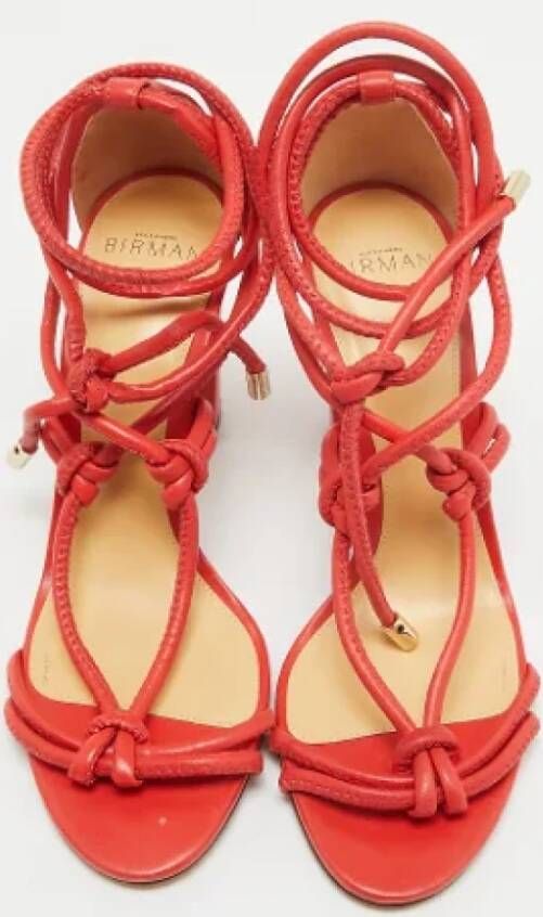 Alexandre Birman Pre-owned Leather sandals Orange Dames