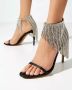 Alexandre Vauthier Kristal Gedrapeerd Satijnen Sandalen Black Dames - Thumbnail 2