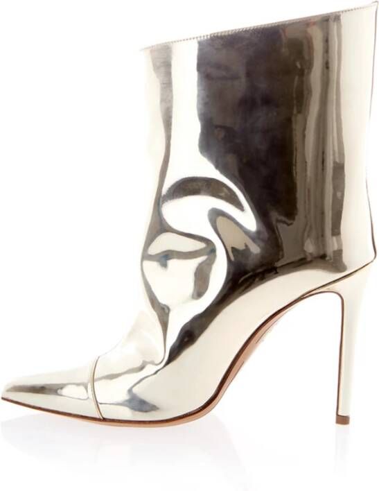 Alexandre Vauthier Platinum Tronchetto Elegant High Heel Boots Yellow Dames