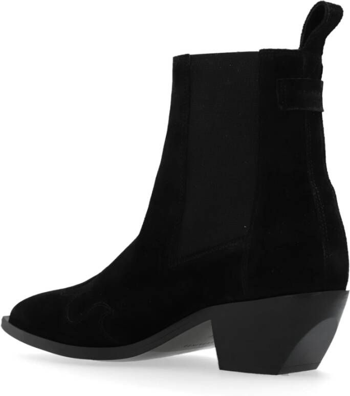 AllSaints Dellaware enkellaarzen met hak Black Dames