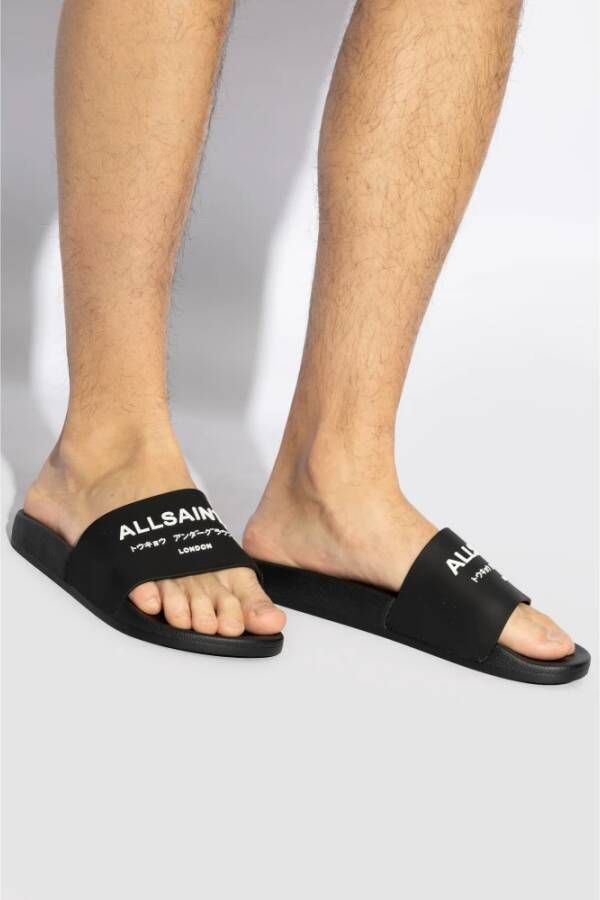 AllSaints Rubber slides 'Underground' Black Heren