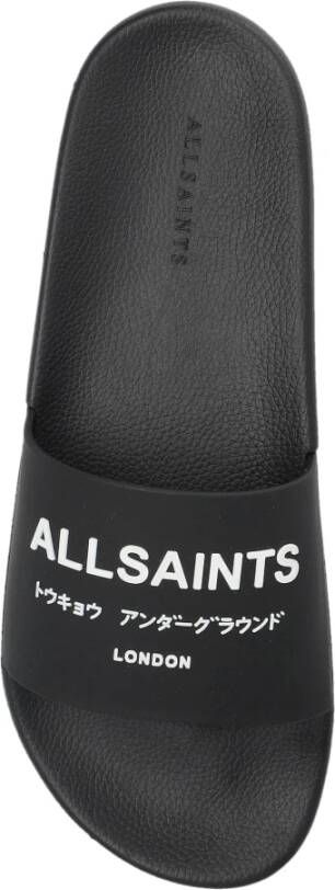 AllSaints Rubber slides 'Underground' Black Heren