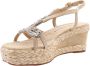 Alma en Pena Glitter Sleehak Sandaal met Vlechtdetail Beige Dames - Thumbnail 48