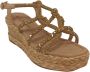 Alma en Pena Beige Casual Dames Sandalen Hennepzool Beige Dames - Thumbnail 4