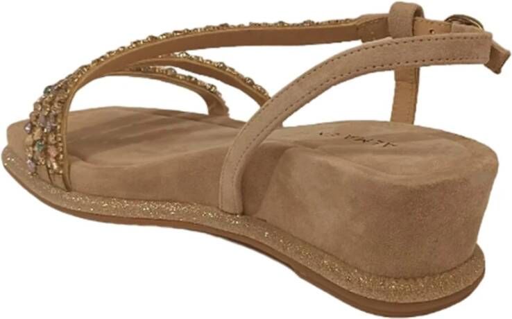 Alma en Pena Beige Casual Suède Damessandalen Beige Dames