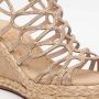 Alma en Pena Beige Sandalen met Strass en Sleehak Beige Dames - Thumbnail 4