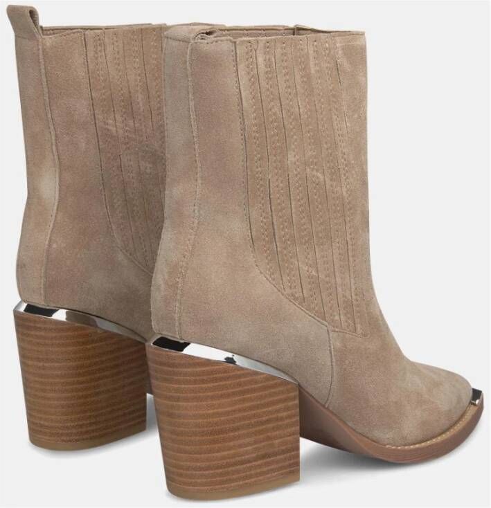 Alma en Pena Block Heel Enkellaars Beige Dames