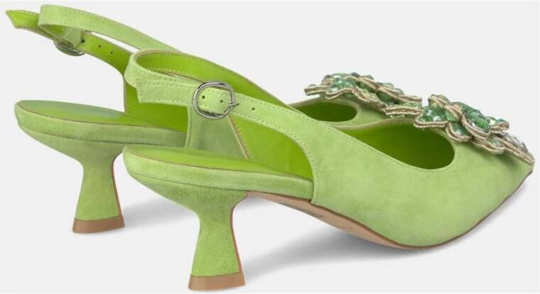 Alma en Pena Bloemversierde hakken pumps Green Dames