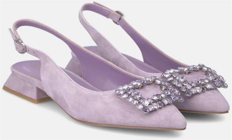 Alma en Pena Broche Platte Schoen Purple Dames