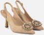 Alma en Pena Cirkelvormige Broche Hakken Leren Schoen Beige Dames - Thumbnail 2