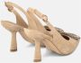 Alma en Pena Cirkelvormige Broche Hakken Leren Schoen Beige Dames - Thumbnail 3