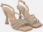 Alma en Pena Cirkelvormige Kruis Hiel Sandaal met Strass Details Beige Dames - Thumbnail 2