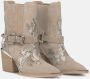 Alma en Pena Cowboy Geborduurde Bootie Brown Dames - Thumbnail 9