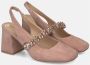 Alma en Pena Dames schoenen met vierkante hak en strass detail Pink Dames - Thumbnail 2