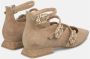 Alma en Pena Drievoudige gesp platte ballerina schoenen Brown Dames - Thumbnail 3