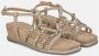 Alma en Pena Elegante Interlaced Sandaal met Strass Detail Beige Dames - Thumbnail 2