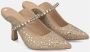 Alma en Pena Elegante Slingback Schoen met Strass Detail Beige Dames - Thumbnail 2