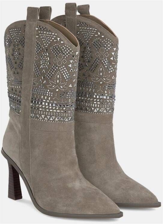 Alma en Pena Enkellaars hak met strass details Gray Dames