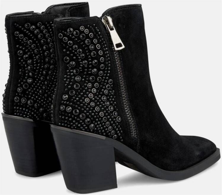 Alma en Pena Enkellaars met dubbele rits en studs Black Dames