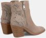 Alma en Pena Enkellaars met dubbele rits en studs Brown Dames - Thumbnail 3