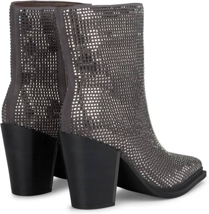 Alma en Pena Enkellaars met hak bedekt met strass Gray Dames