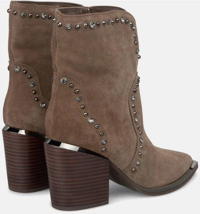 Alma en Pena Enkellaars met split en studs Brown Dames