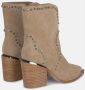 Alma en Pena Beige Suède Cowboylaars met 8 cm Rubberen Zool Beige Dames - Thumbnail 6