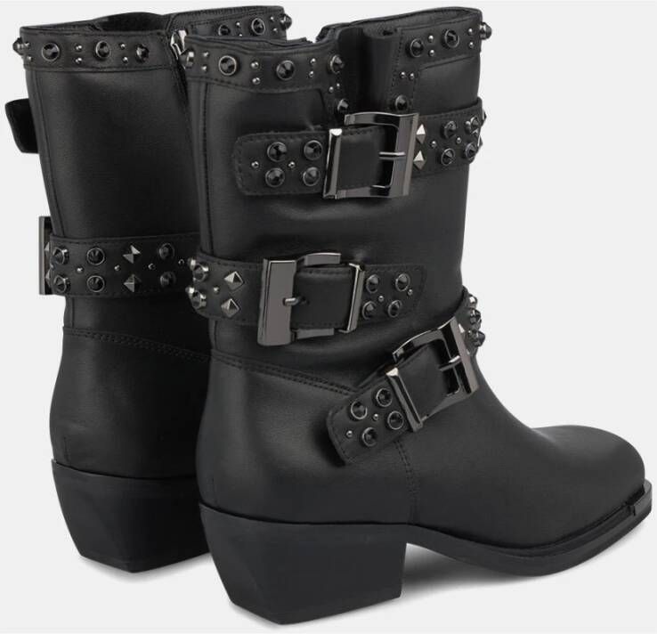 Alma en Pena Enkellaars met studs en gespen Black Dames