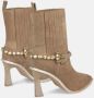 Alma en Pena Enkellaarsjes met puntige neus en riem met strass detail Beige Dames - Thumbnail 3