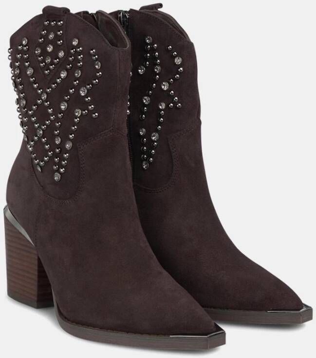 Alma en Pena Enkellaarsjes met studs Brown Dames