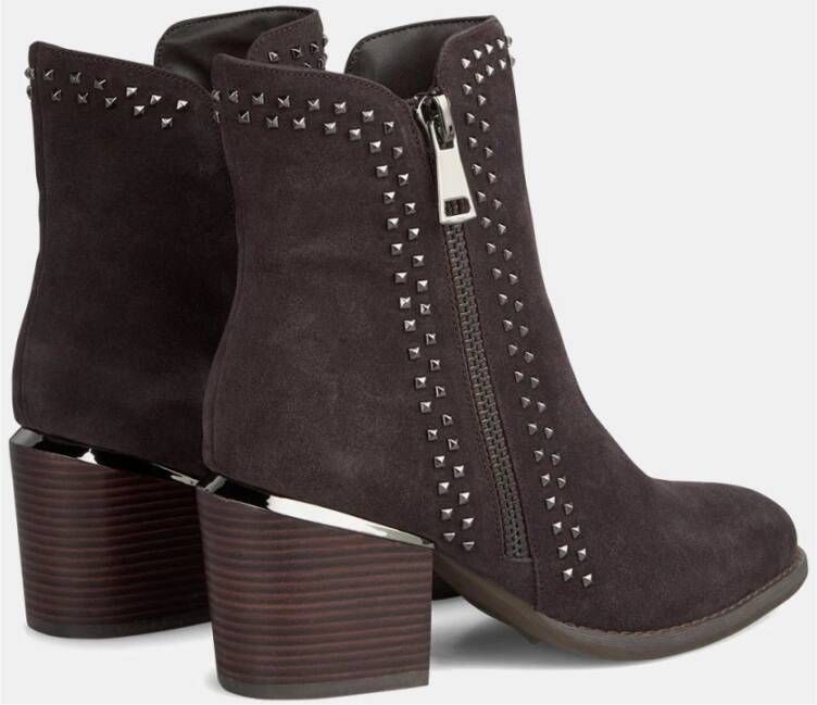 Alma en Pena Enkellaarsjes studs ritssluiting Brown Dames