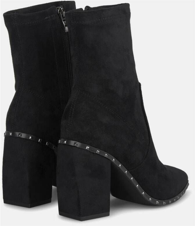 Alma en Pena Enkellaarzen met hakzool en studs Black Dames