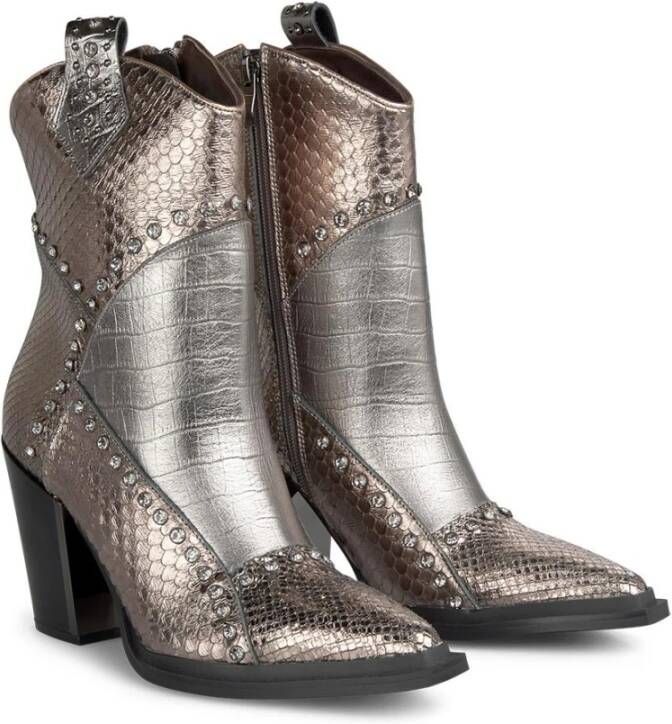 Alma en Pena Enkellaarzen met studs en details Gray Dames