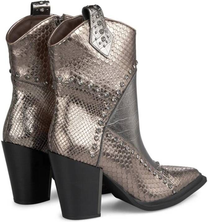 Alma en Pena Enkellaarzen met studs en details Gray Dames