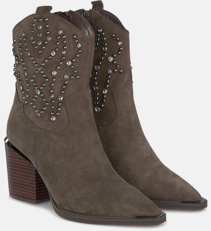 Alma en Pena Enkellaarzen met studs Gray Dames