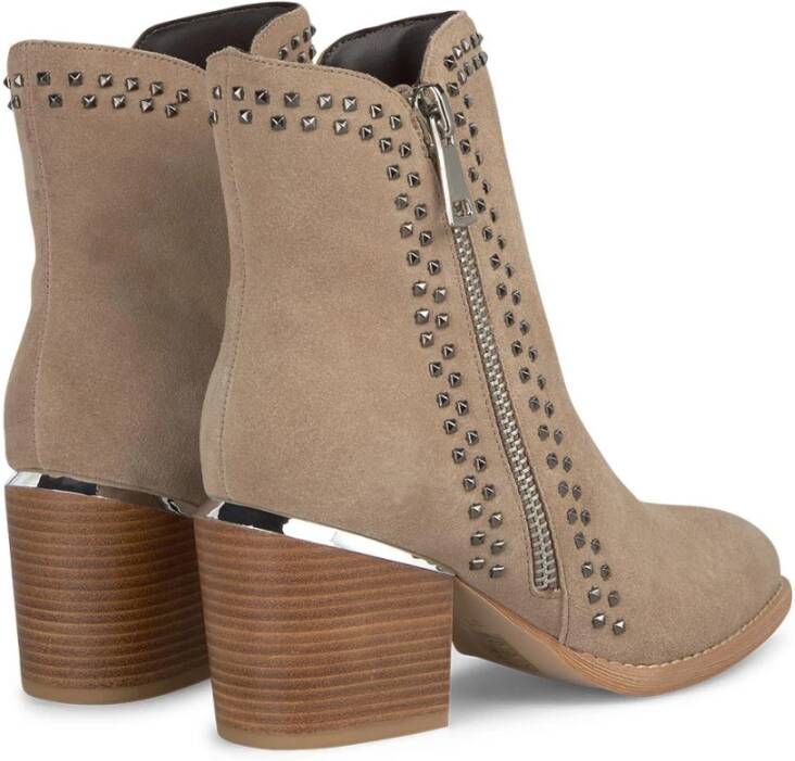 Alma en Pena Enkellaarzen studs ritssluiting Beige Dames