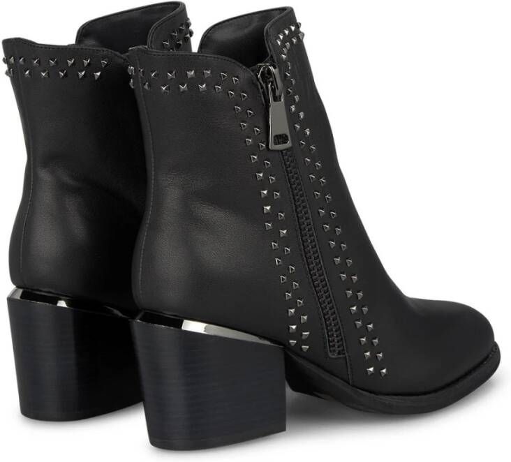 Alma en Pena Enkellaarzen studs ritssluiting Black Dames