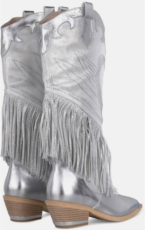 Alma en Pena Fonkelende Fringed Cowboy Boot Gray Dames