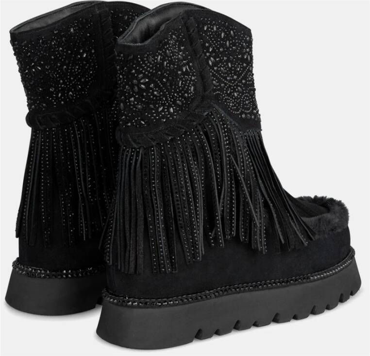 Alma en Pena Fringe bootie voor vrouwen Black Dames