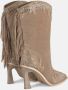 Alma en Pena Fringed Half-Boot met Versieringen Beige Dames - Thumbnail 3