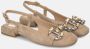 Alma en Pena Gesp Rhinestone Platte Schoen Beige Dames - Thumbnail 2