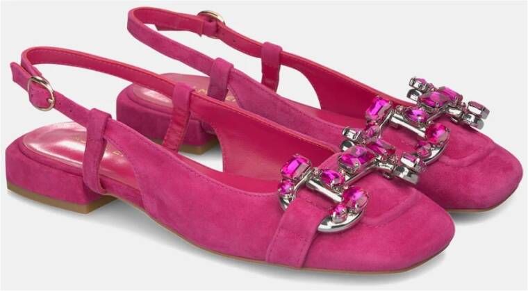 Alma en Pena Gesp Rhinestone Platte Schoen Pink Dames